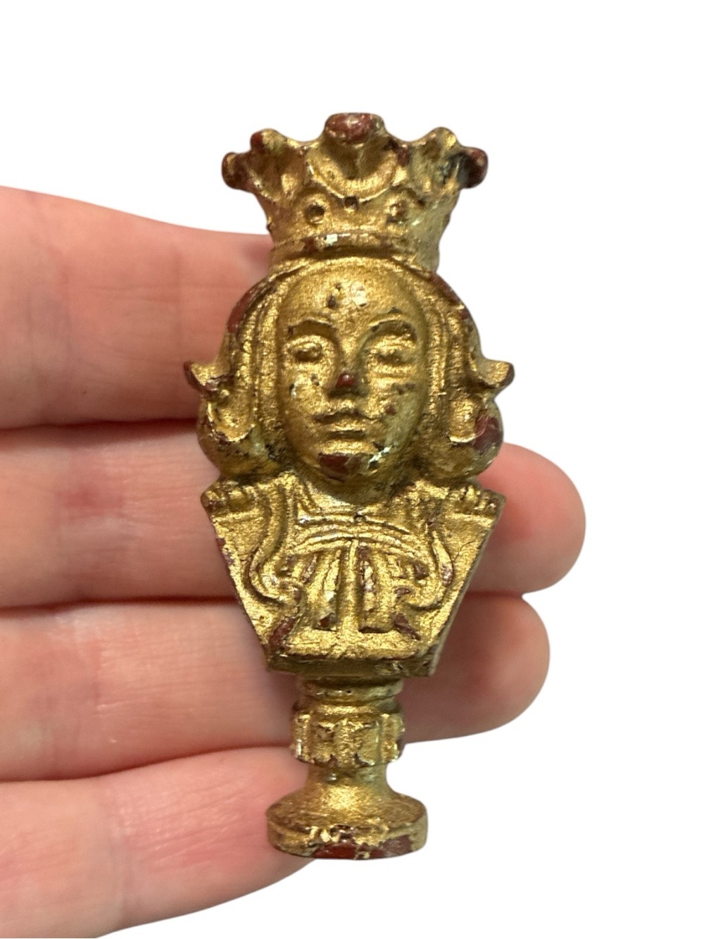 Gold Crowned Figure Decorative Brooch